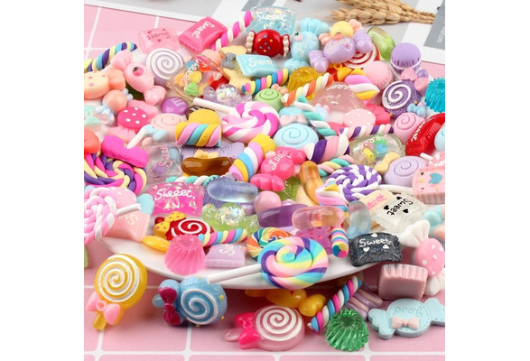 10 Pcs Slime Charms Cute Charms for Slime Assorted Fruits Candy Sweets  Flatback Resin Cabochons for Craft Making